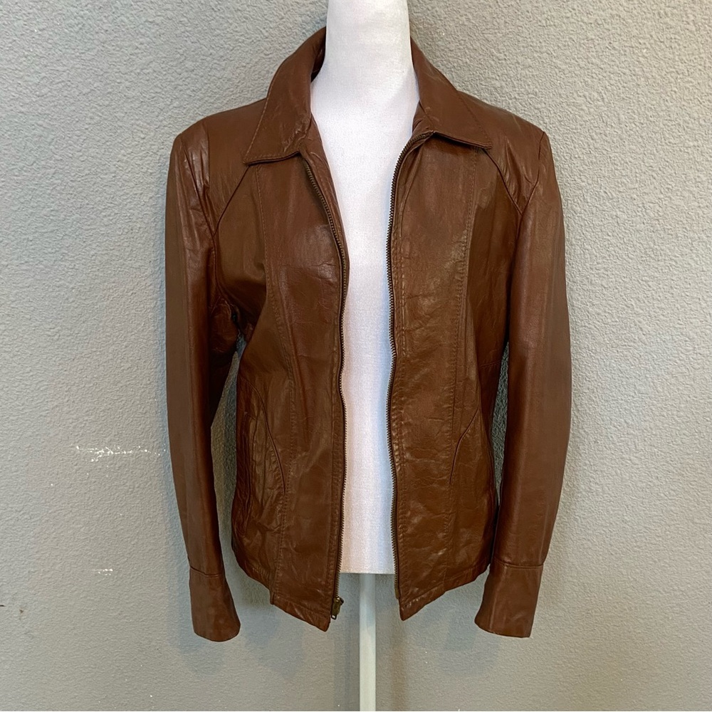 Brown Leather Jacket for Women